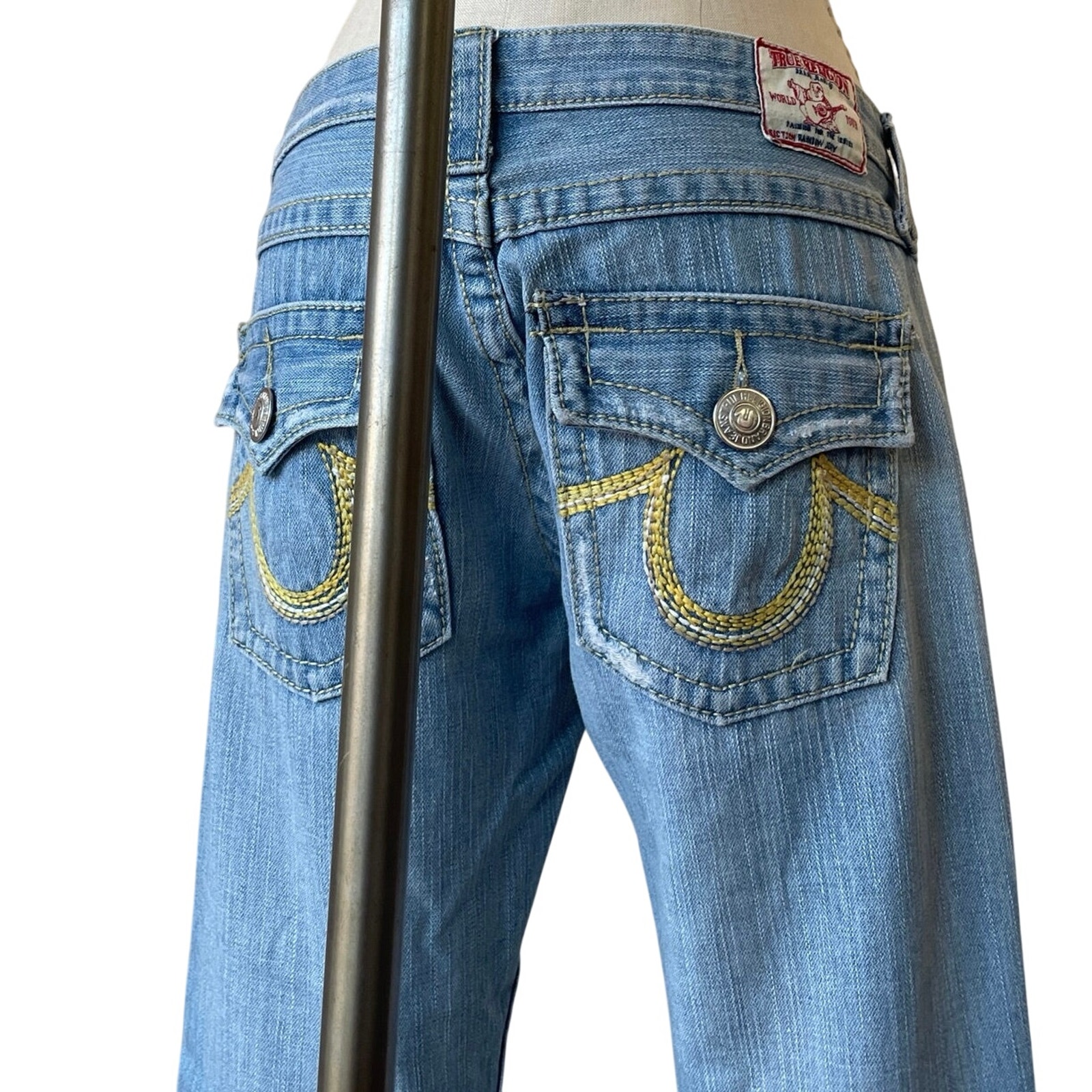 Y2k True Religion Jeans Size 29 Rainbow Joey Lowrise Flared Embroidered Pockets